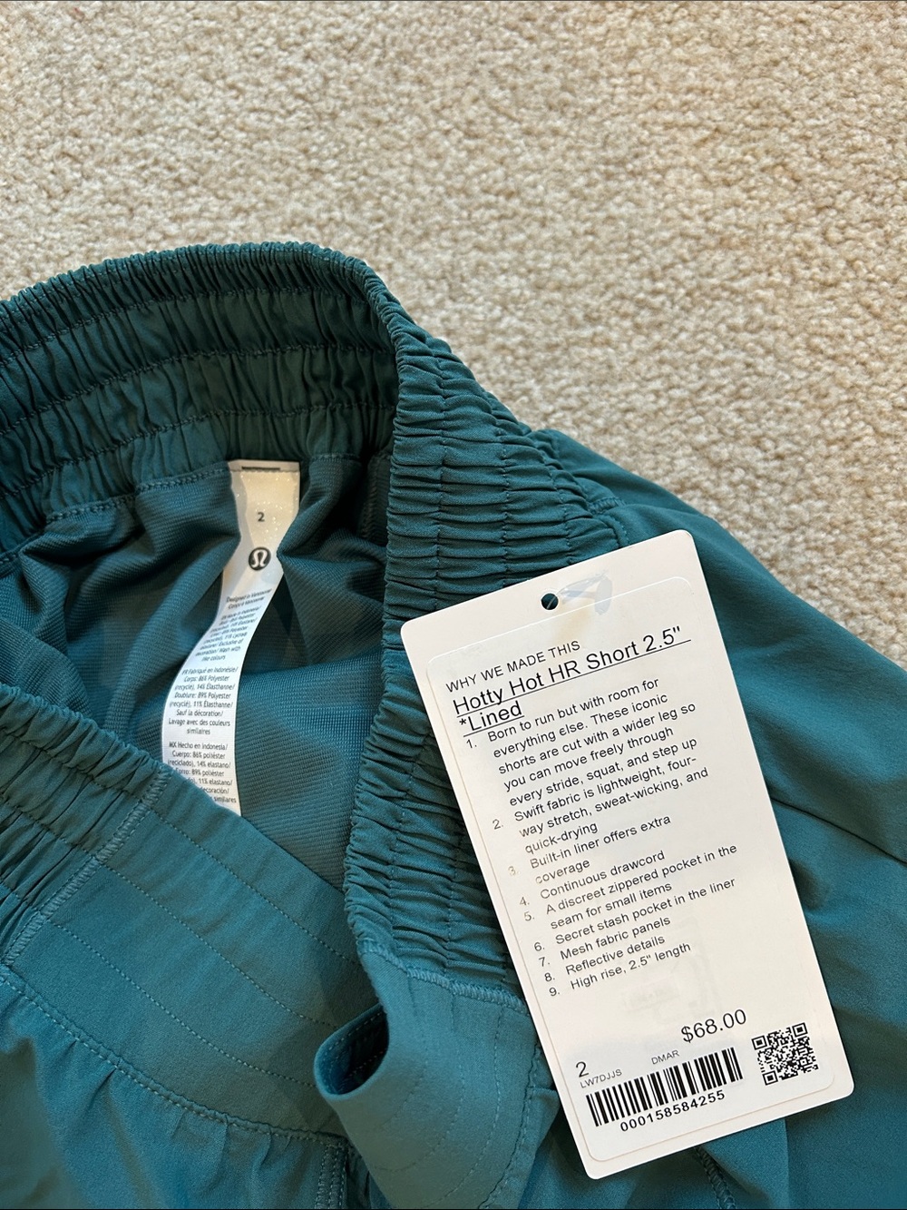 lululemon Hotty Hot green-Teal Athletic Shorts - Picture 3 of 6